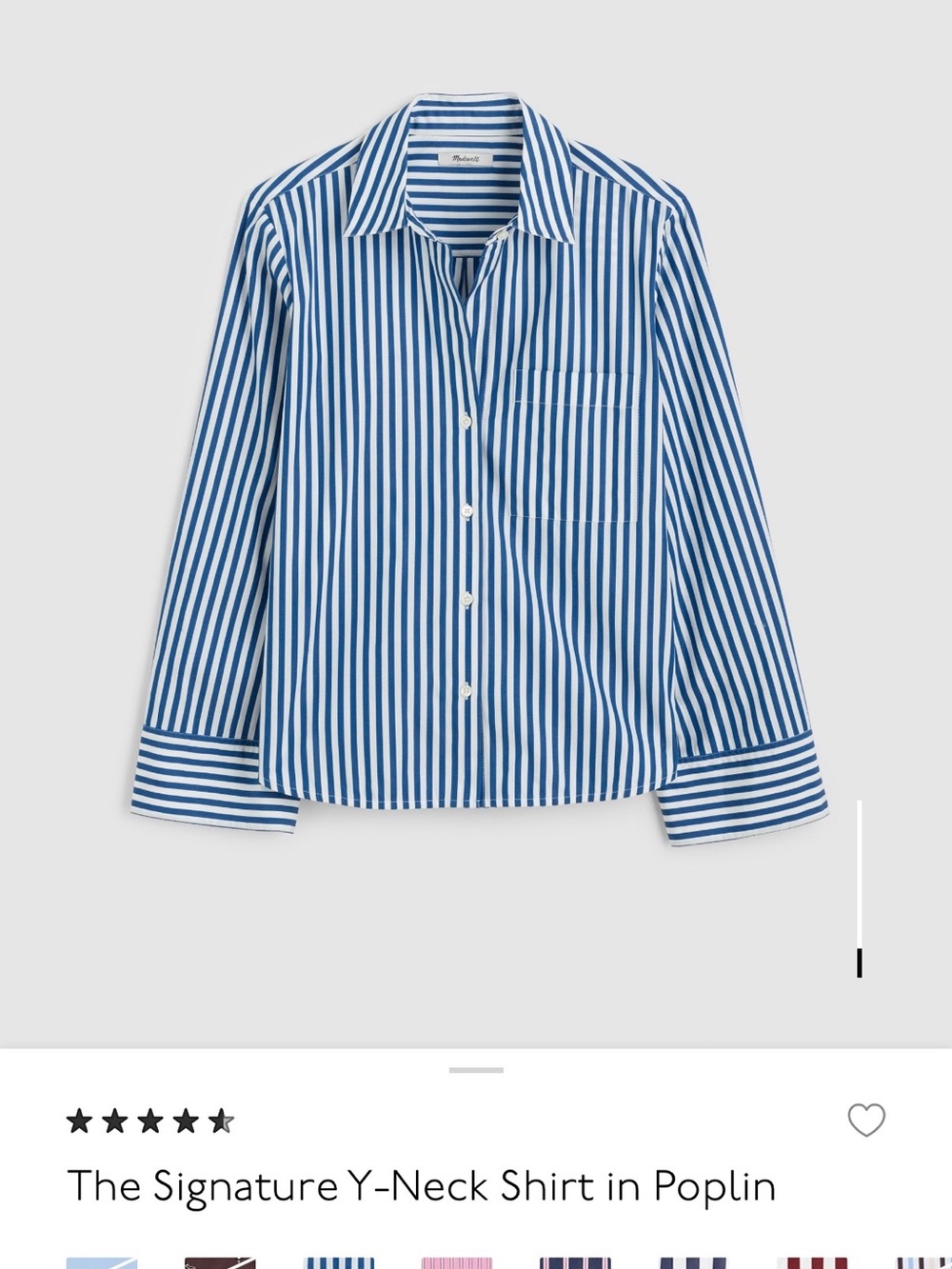 Madewell Blue and White Vertical Stripe Button-Down Shirt